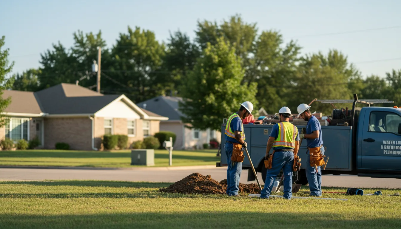 Residential water line and bathroom plumbing service in Henderson, AR